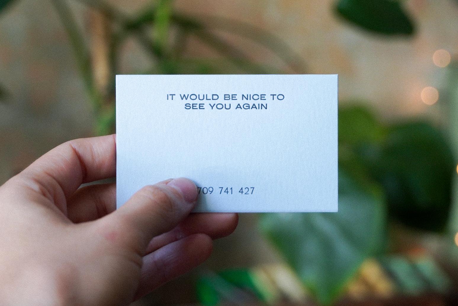 it would be nice to see you again
