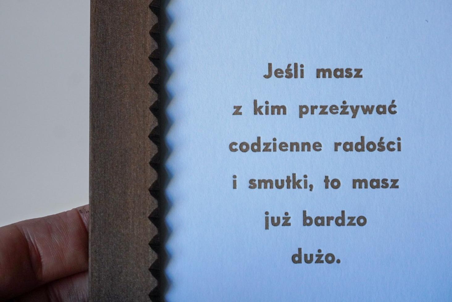 jeśli masz z kim przeżywać codzienne radości i smutki