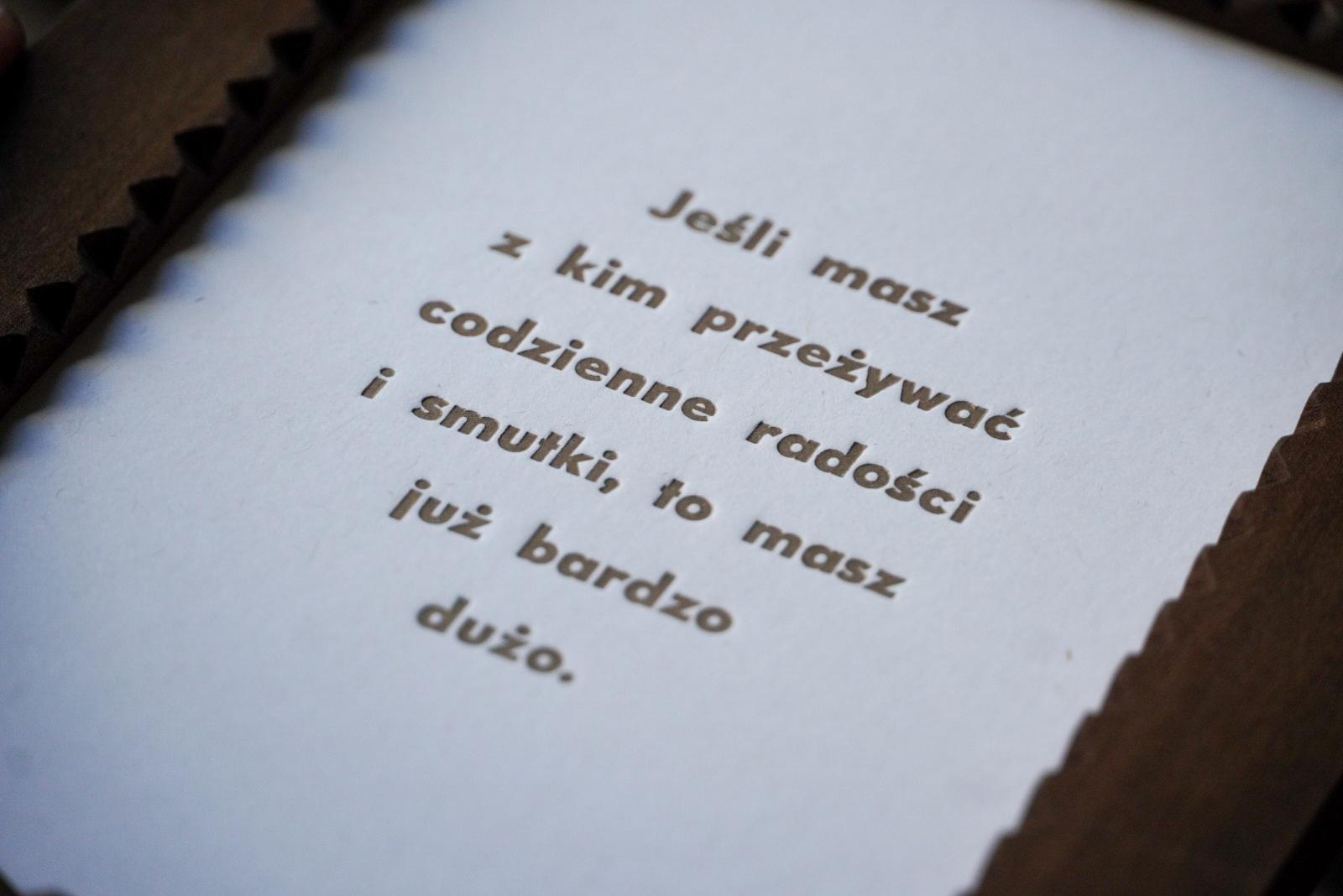 jeśli masz z kim przeżywać codzienne radości i smutki